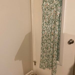 Lucky Brand Light Green Floral Maxi Button Down dress